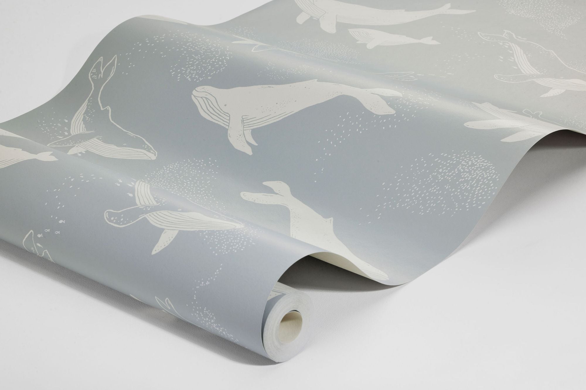 6942 Whales Blue and Grey Wallpaper by Boråstapeter
