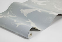 6942 Whales Blue and Grey Wallpaper by Boråstapeter