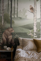 6943 Wild Forest Mural Green and Multi Wallpaper by Boråstapeter
