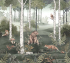 6943 Wild Forest Mural Green and Multi Wallpaper by Boråstapeter