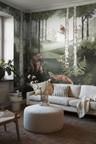 6943 Wild Forest Mural Green and Multi Wallpaper by Boråstapeter