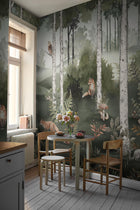 6943 Wild Forest Mural Green and Multi Wallpaper by Boråstapeter