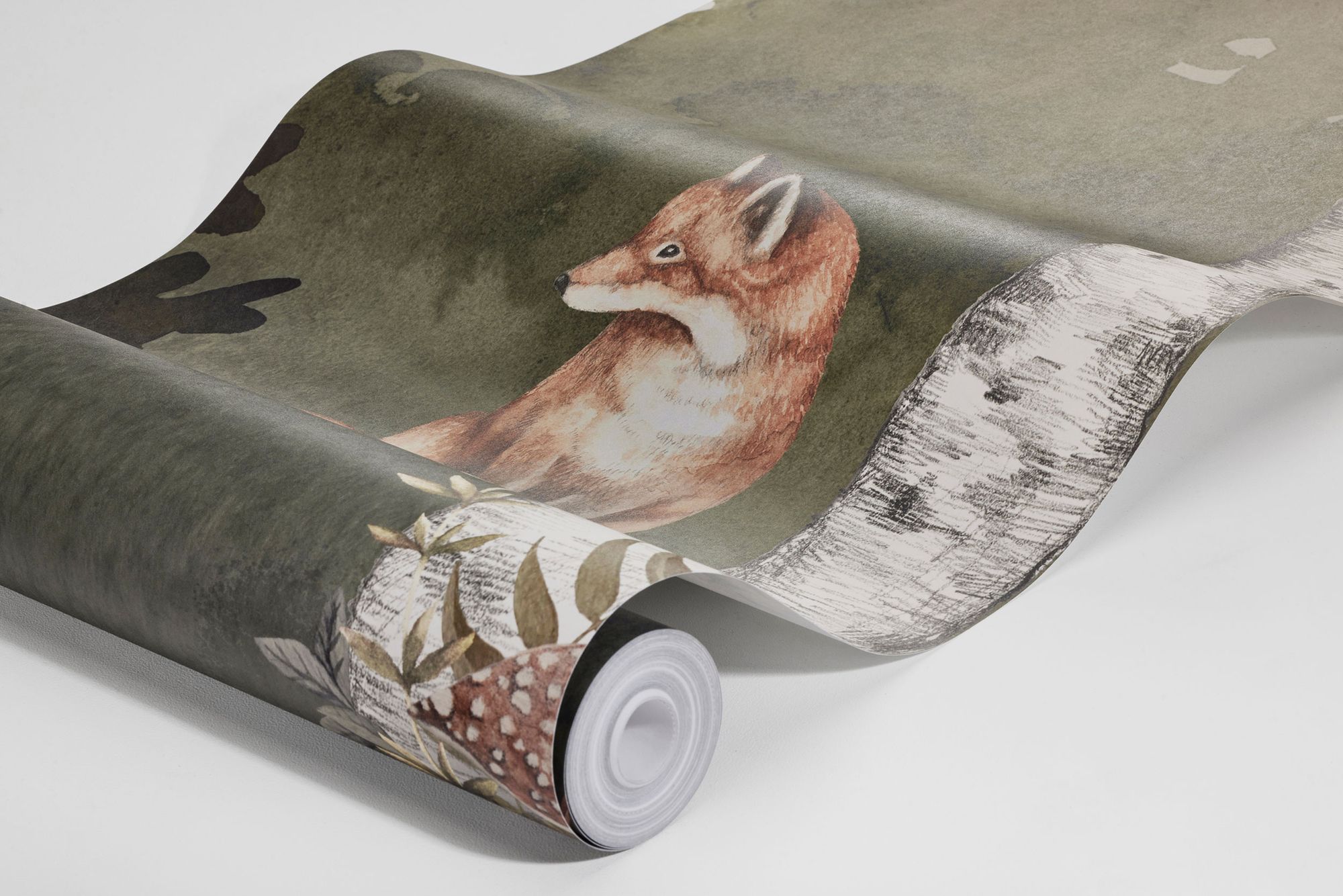 6943 Wild Forest Mural Green and Multi Wallpaper by Boråstapeter