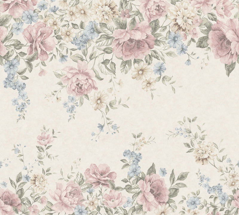 6944 Flower Garden Mural Multi and Beige Wallpaper by Boråstapeter