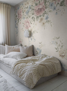 6944 Flower Garden Mural Multi and Beige Wallpaper by Boråstapeter