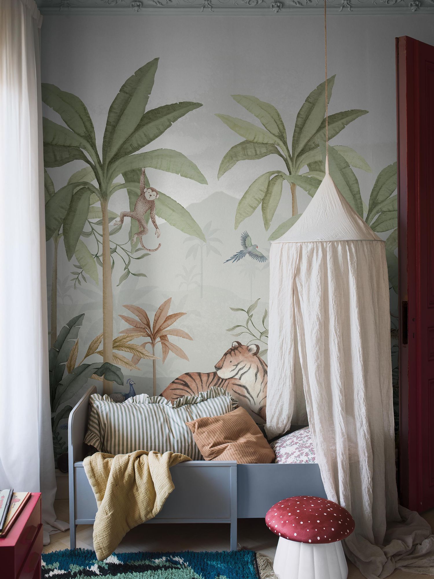 6945 Wild Jungle Mural Green and Multi Wallpaper by Boråstapeter