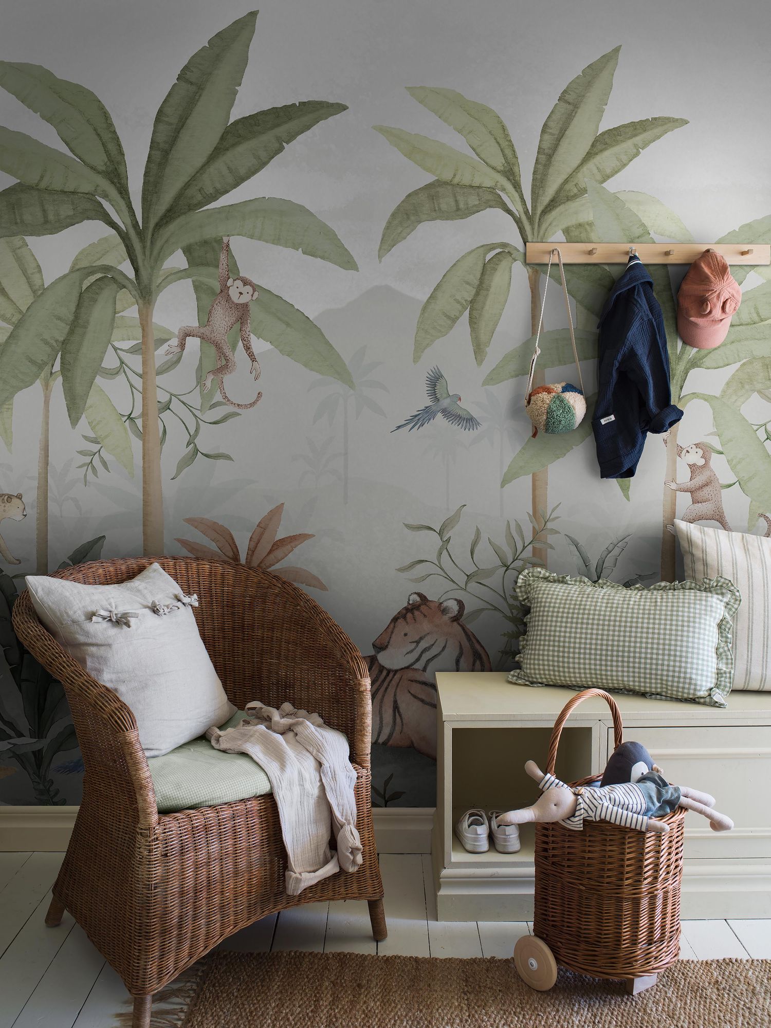 6945 Wild Jungle Mural Green and Multi Wallpaper by Boråstapeter