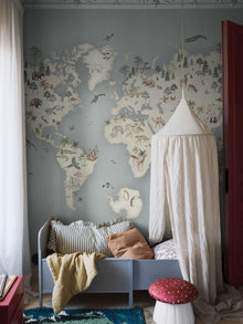 6946 Little Explorer Mural Blue and Multi Wallpaper by Boråstapeter