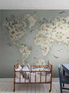 6946 Little Explorer Mural Blue and Multi Wallpaper by Boråstapeter