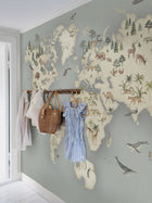 6946 Little Explorer Mural Blue and Multi Wallpaper by Boråstapeter