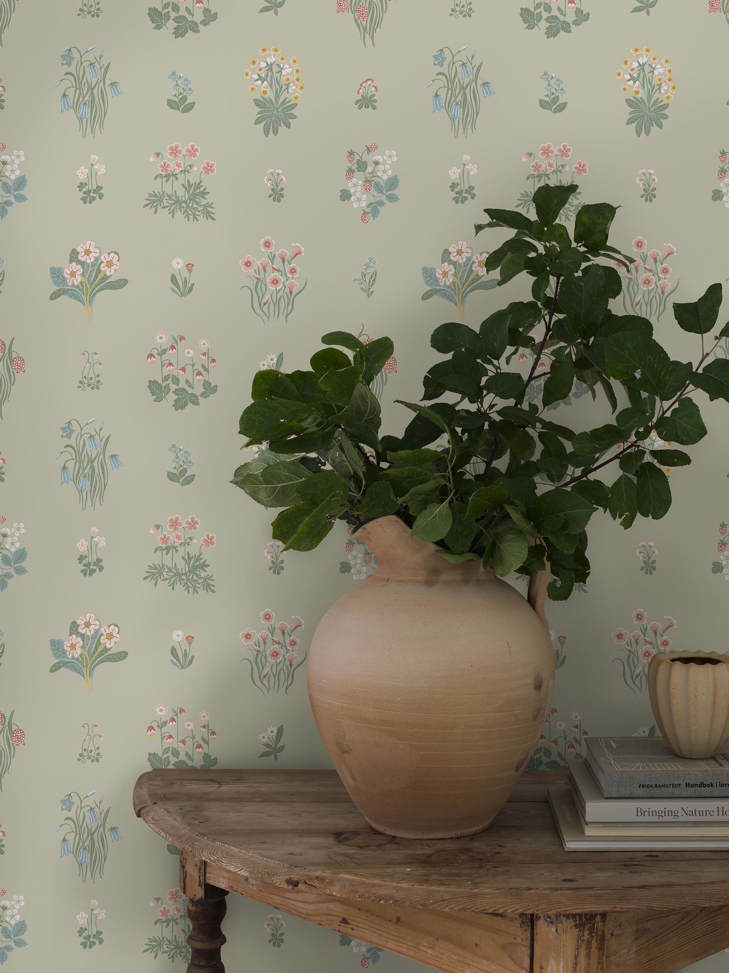 6950 Ängsflora Green and Multi Wallpaper by Boråstapeter