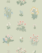 6950 Ängsflora Green and Multi Wallpaper by Boråstapeter
