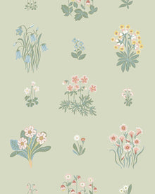 6950 Ängsflora Green and Multi Wallpaper by Boråstapeter