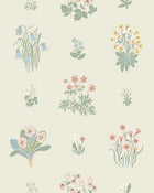 6951 Ängsflora Beige and Multi Wallpaper by Boråstapeter