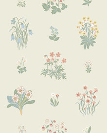 6951 Ängsflora Beige and Multi Wallpaper by Boråstapeter