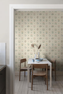 6951 Ängsflora Beige and Multi Wallpaper by Boråstapeter