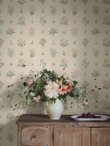 6951 Ängsflora Beige and Multi Wallpaper by Boråstapeter