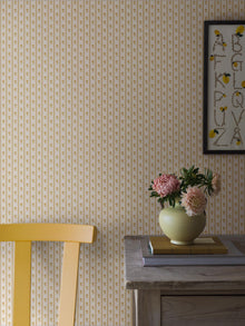 6953 Lilla Lyckan Yellow and White Wallpaper by Boråstapeter
