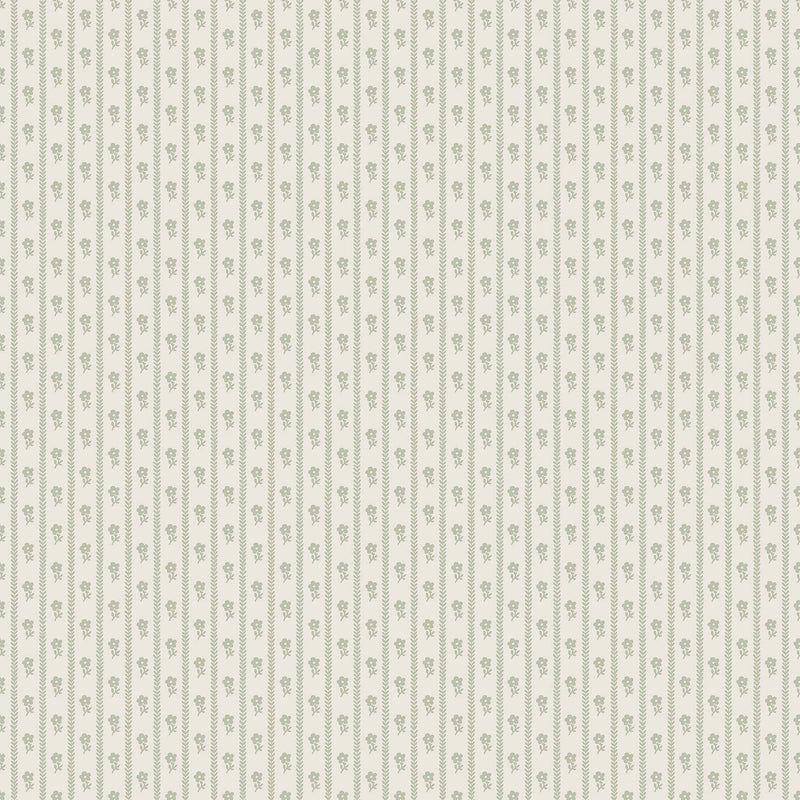 6954 Lilla Lyckan Green and White Wallpaper by Boråstapeter