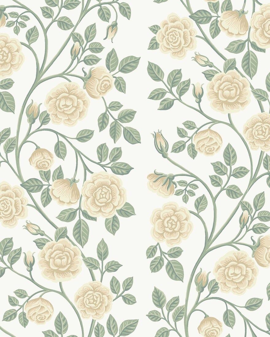 6957 Elsa Yellow and Green Wallpaper by Boråstapeter