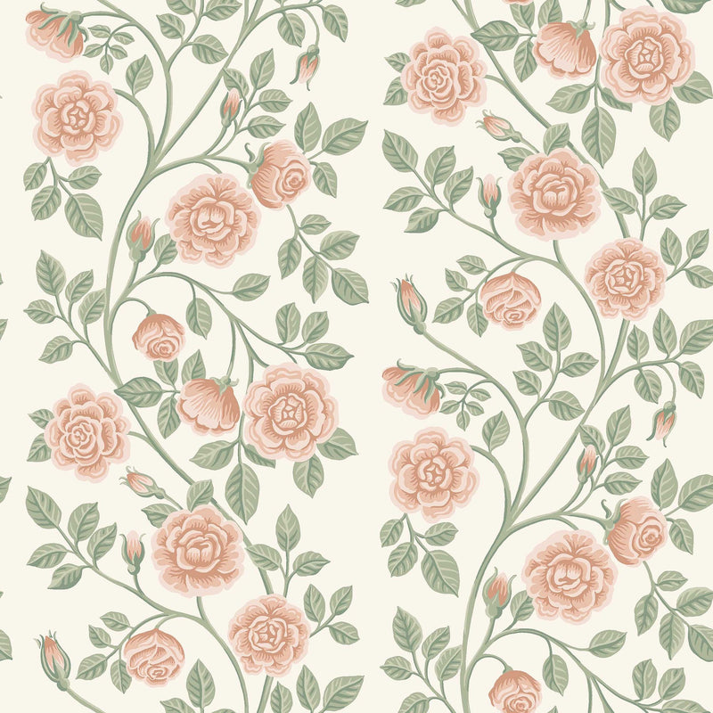 6958 Elsa Pink and Green Wallpaper by Boråstapeter