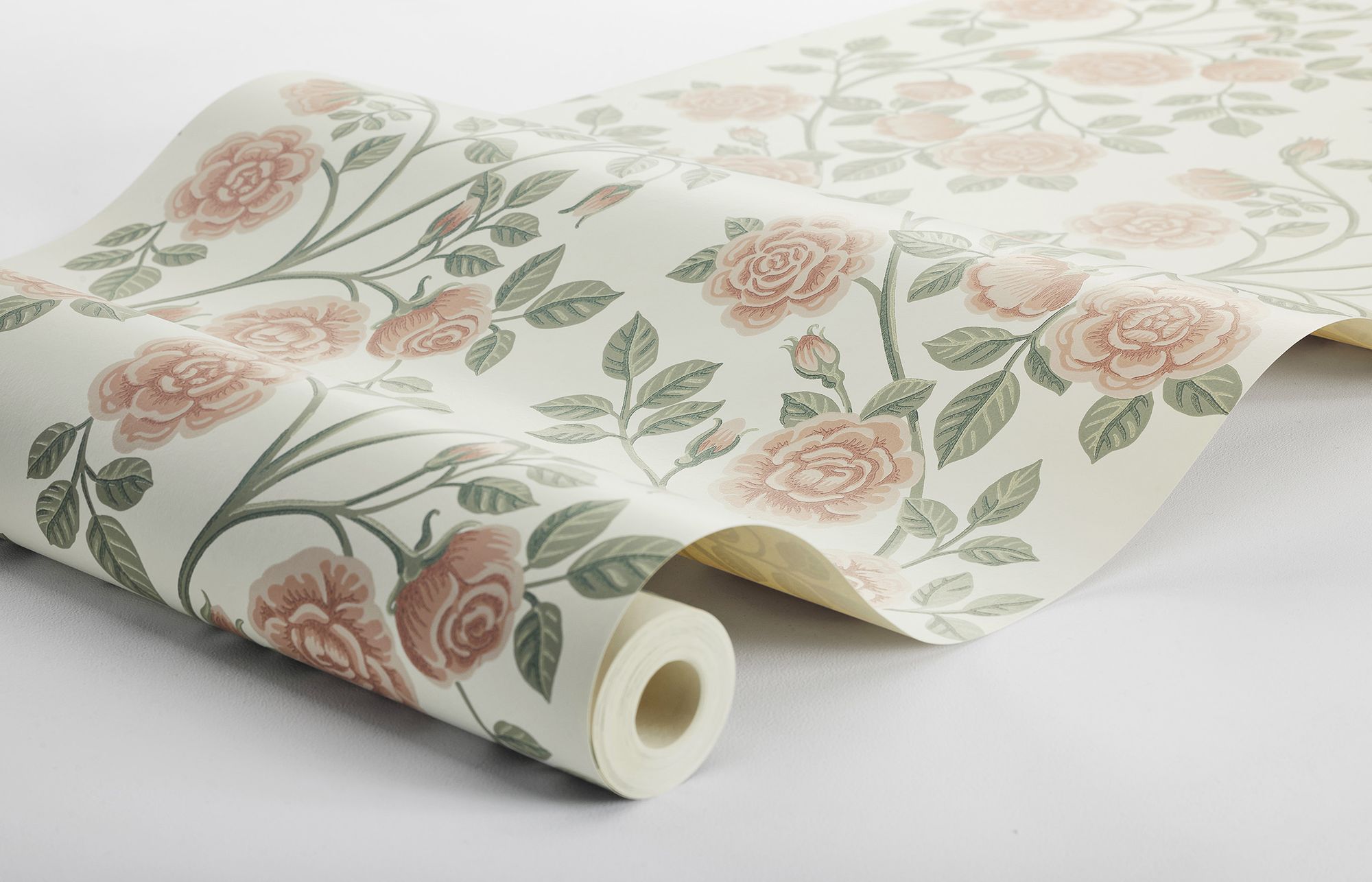 6958 Elsa Pink and Green Wallpaper by Boråstapeter