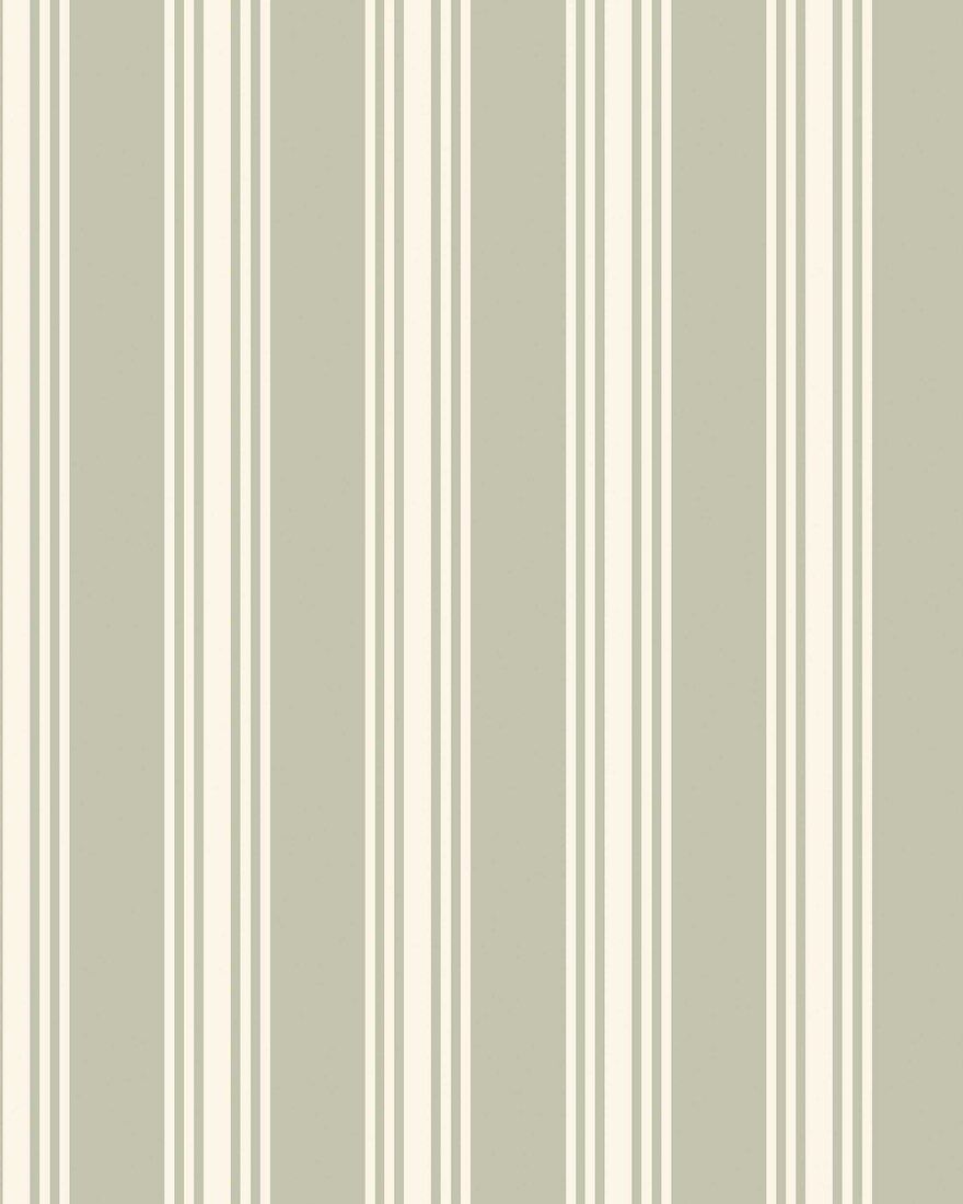 6959 Gunnebo Green and White Wallpaper by Boråstapeter