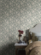 6963 Syren Green and Beige Wallpaper by Boråstapeter