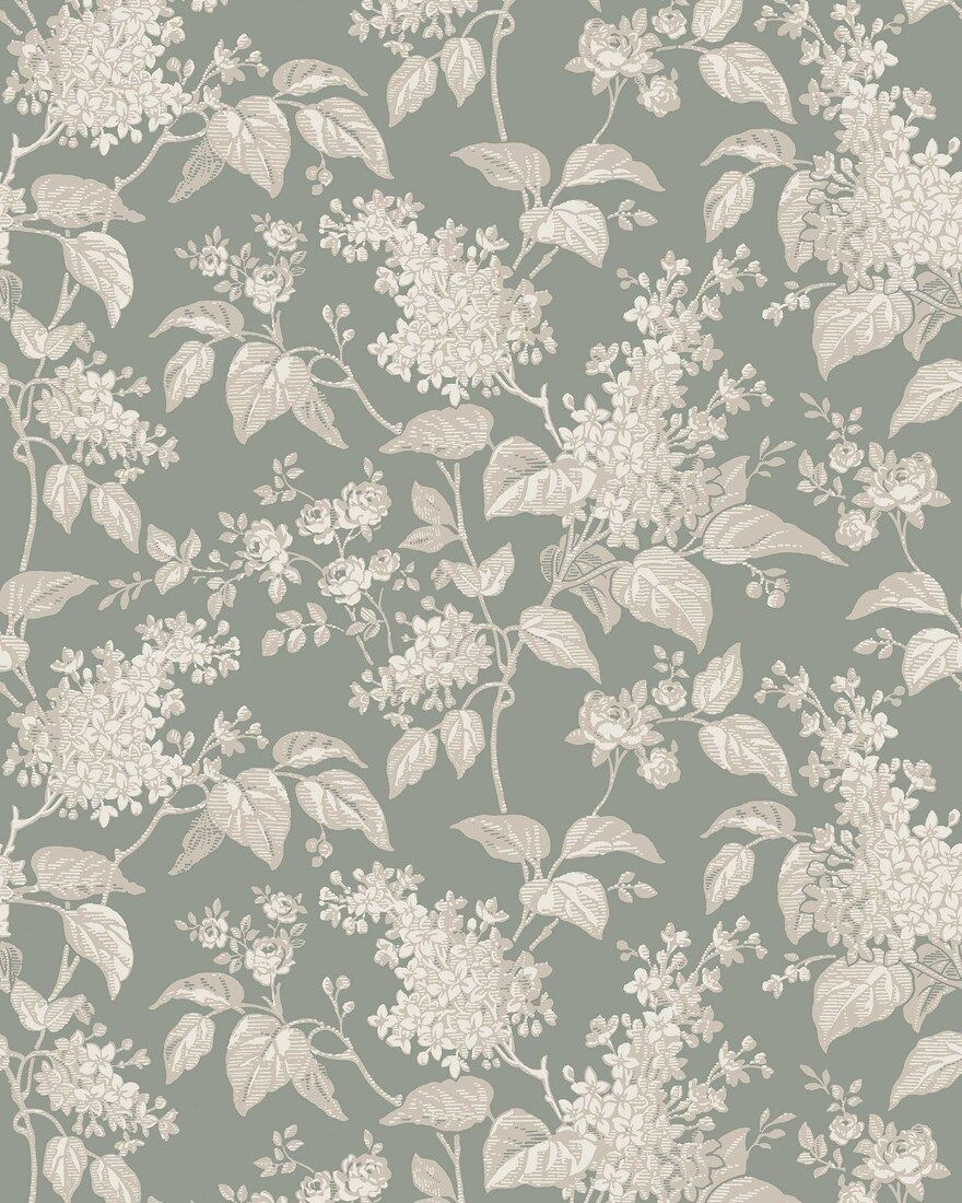 6963 Syren Green and Beige Wallpaper by Boråstapeter