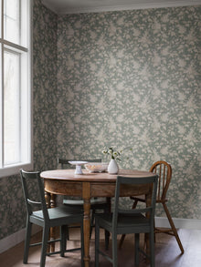 6963 Syren Green and Beige Wallpaper by Boråstapeter