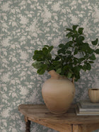 6963 Syren Green and Beige Wallpaper by Boråstapeter
