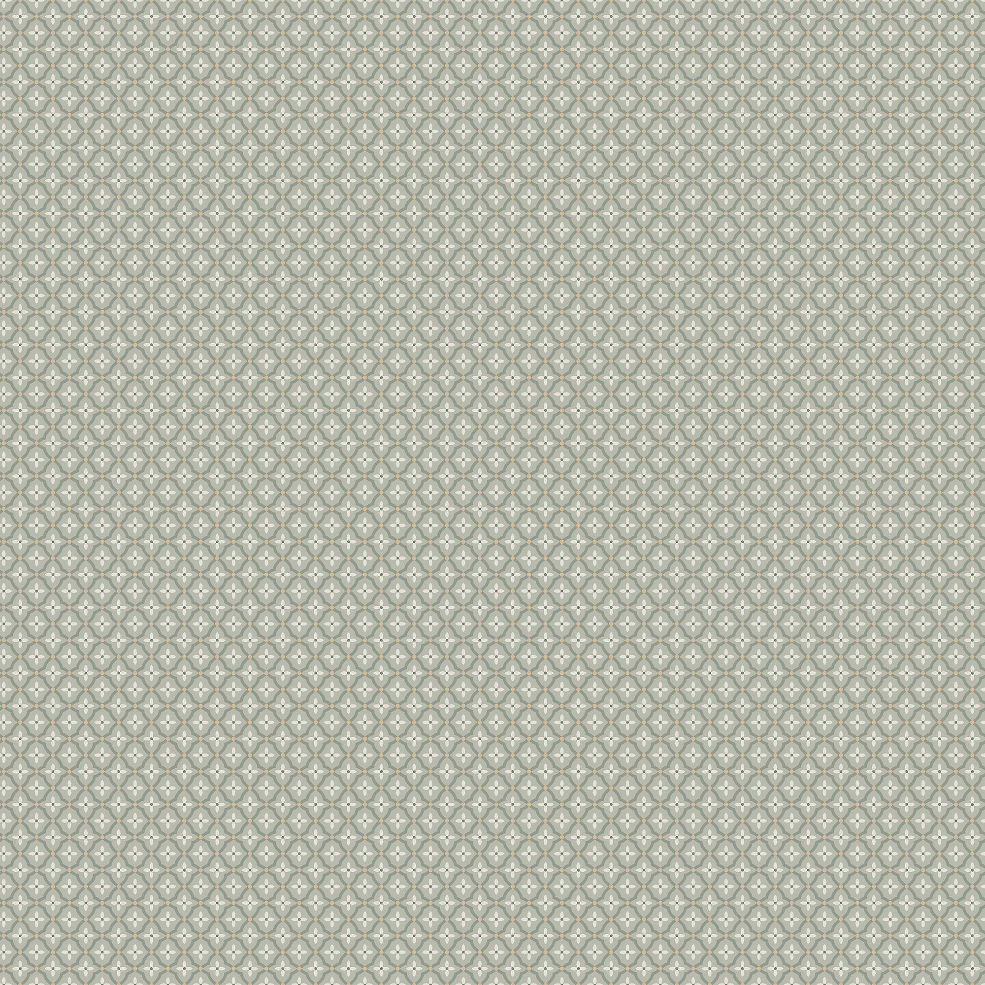 6966 Selma Green and Beige Wallpaper by Boråstapeter