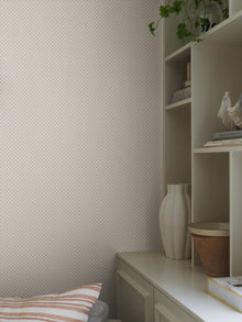 6967 Selma Beige and White Wallpaper by Boråstapeter