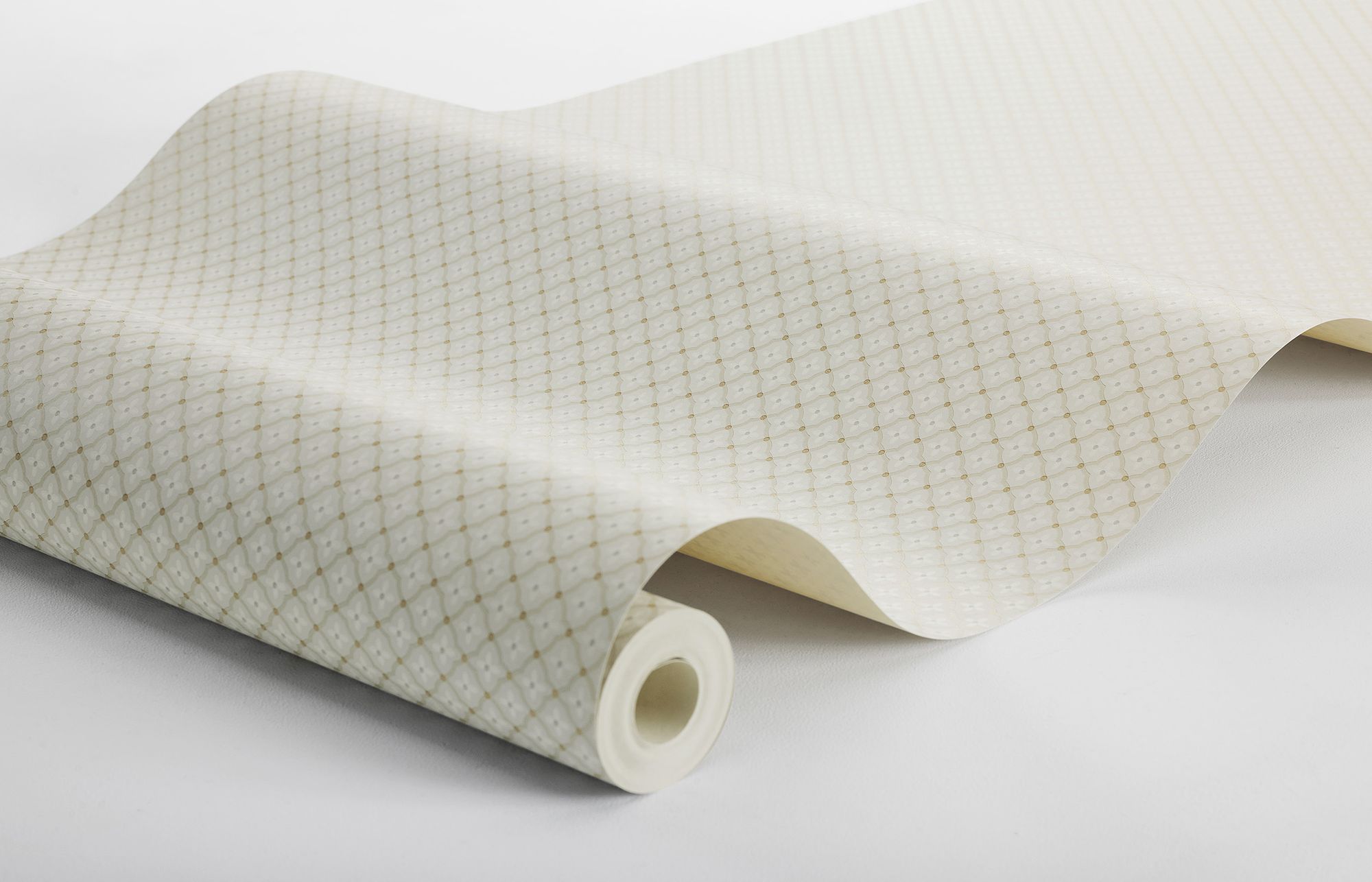6967 Selma Beige and White Wallpaper by Boråstapeter
