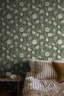 6971 La Belle Epoque Green and White Wallpaper by Boråstapeter