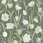 6971 La Belle Epoque Green and White Wallpaper by Boråstapeter