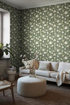 6971 La Belle Epoque Green and White Wallpaper by Boråstapeter