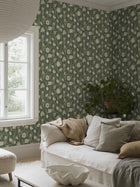 6971 La Belle Epoque Green and White Wallpaper by Boråstapeter