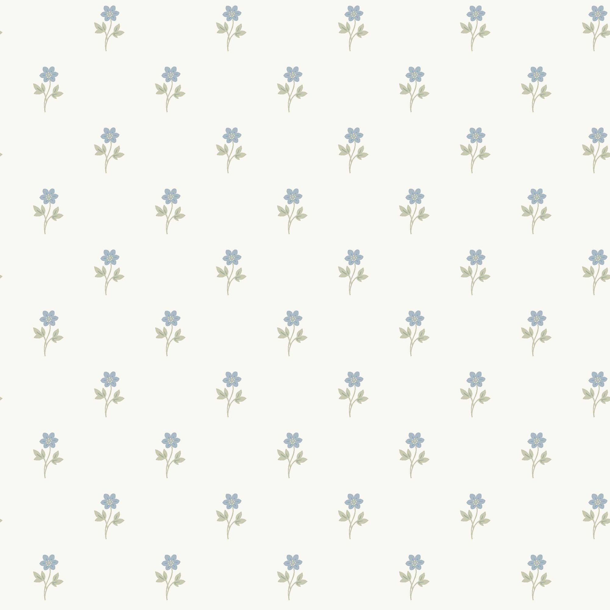 6974 Anemone Blue and White Wallpaper by Boråstapeter