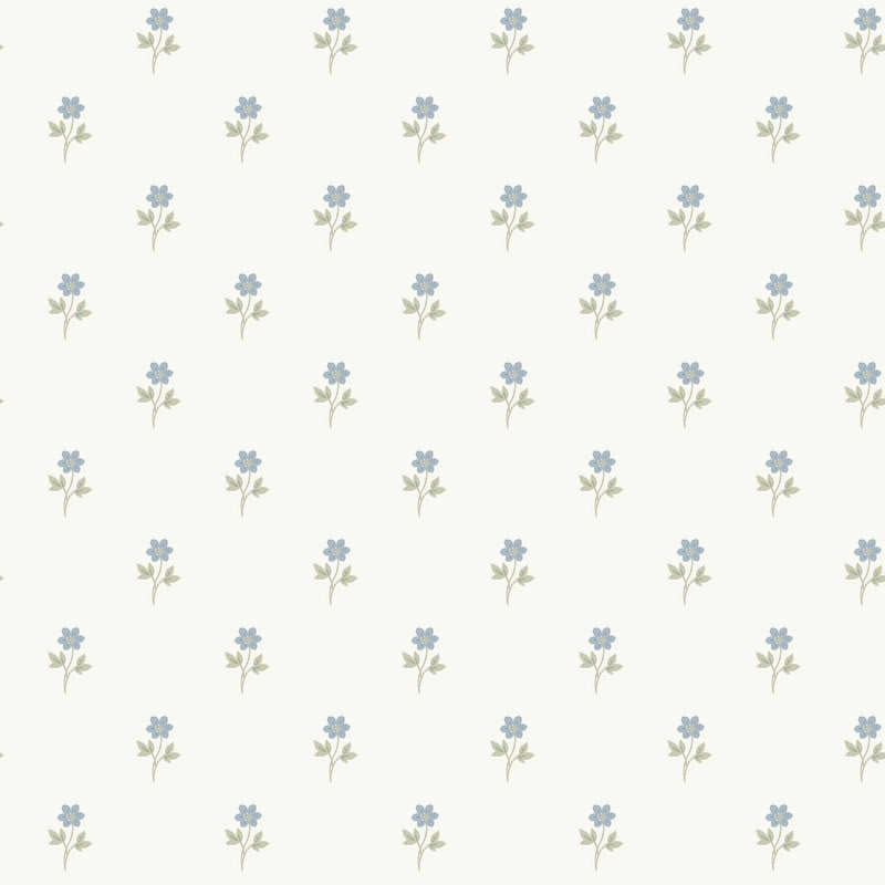6974 Anemone Blue and White Wallpaper by Boråstapeter
