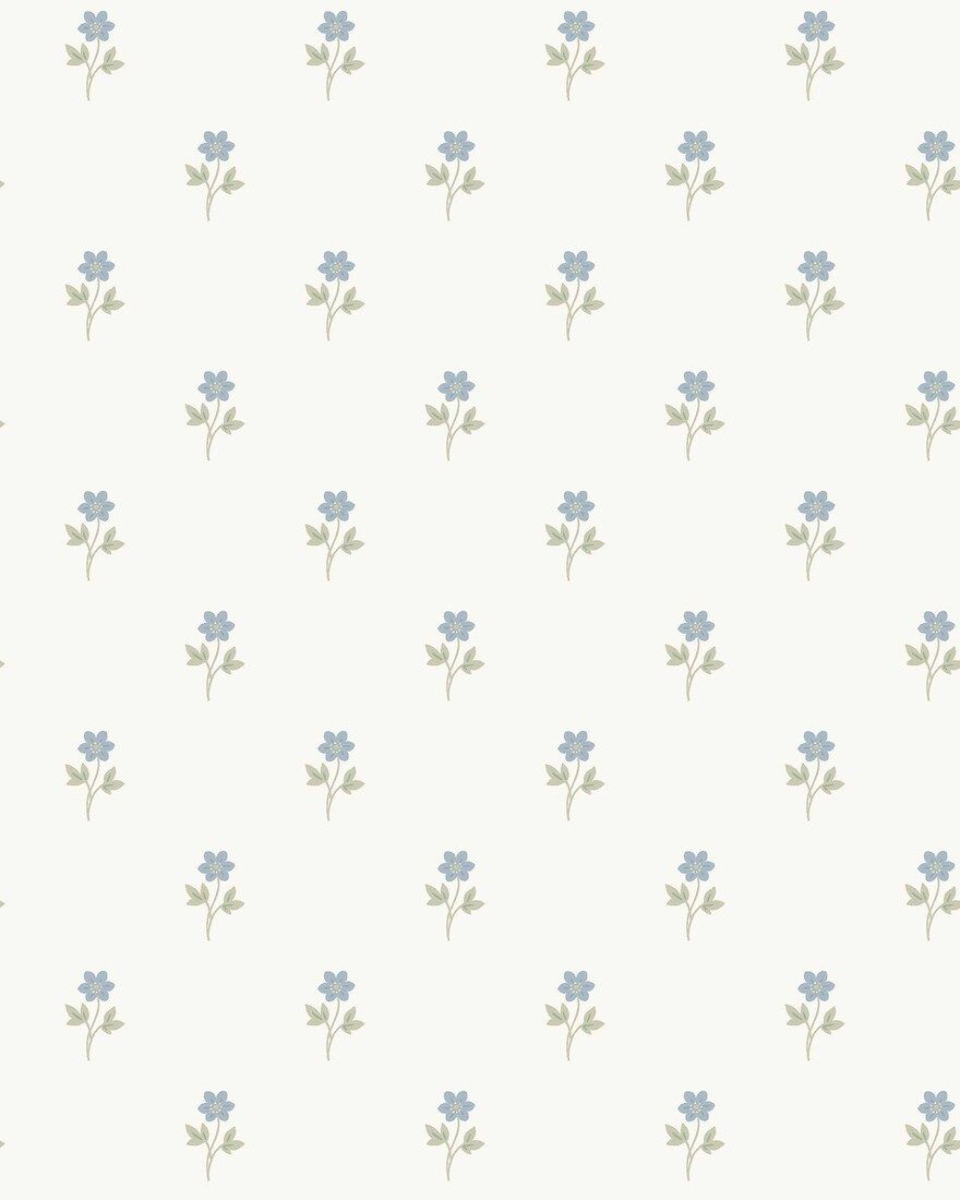 6974 Anemone Blue and White Wallpaper by Boråstapeter