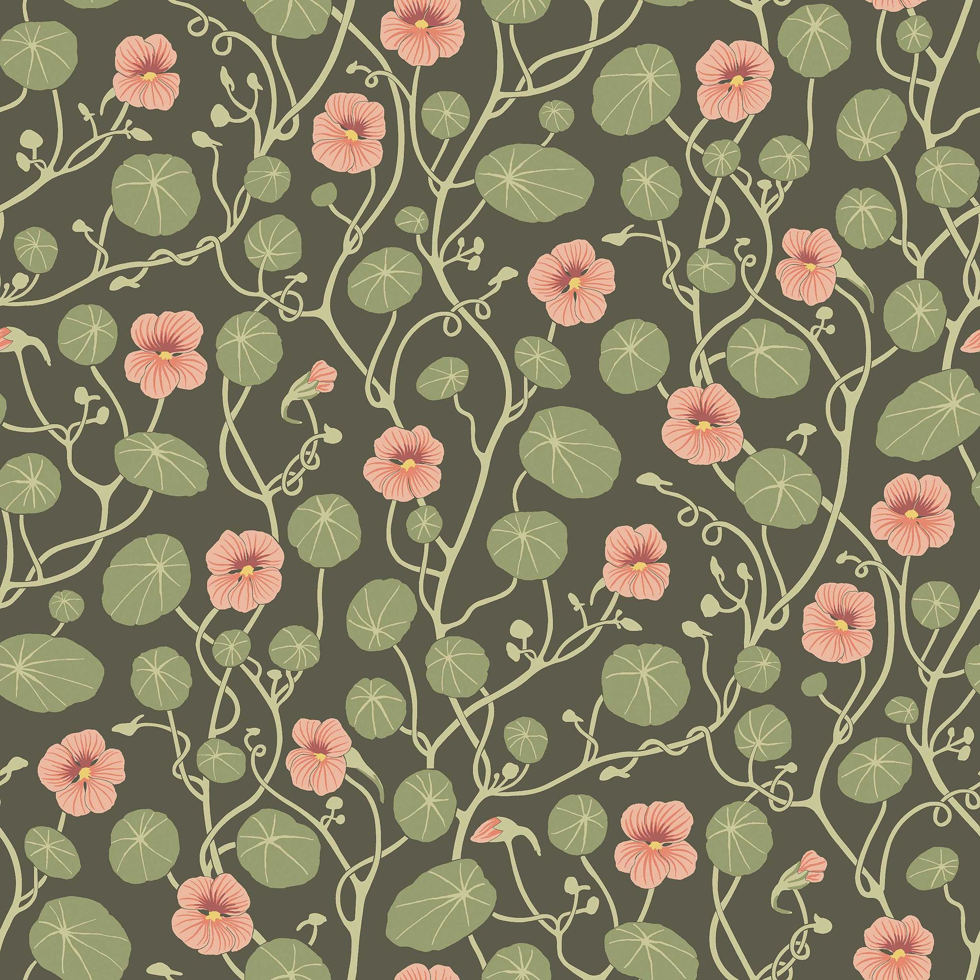 6976 Krasse Green and Red Wallpaper by Boråstapeter