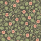 Krasse Green and Red Österlen Wallpaper by Boråstapeter