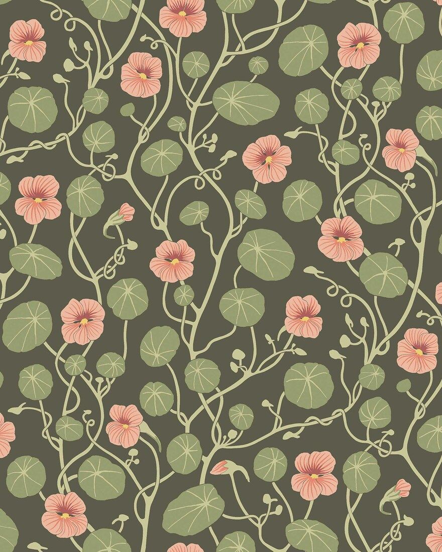 6976 Krasse Green and Red Wallpaper by Boråstapeter