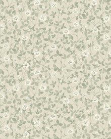 6977 Klöver Beige and Green Wallpaper by Boråstapeter