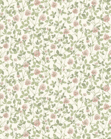 6978 Klöver Pink and Green Wallpaper by Boråstapeter