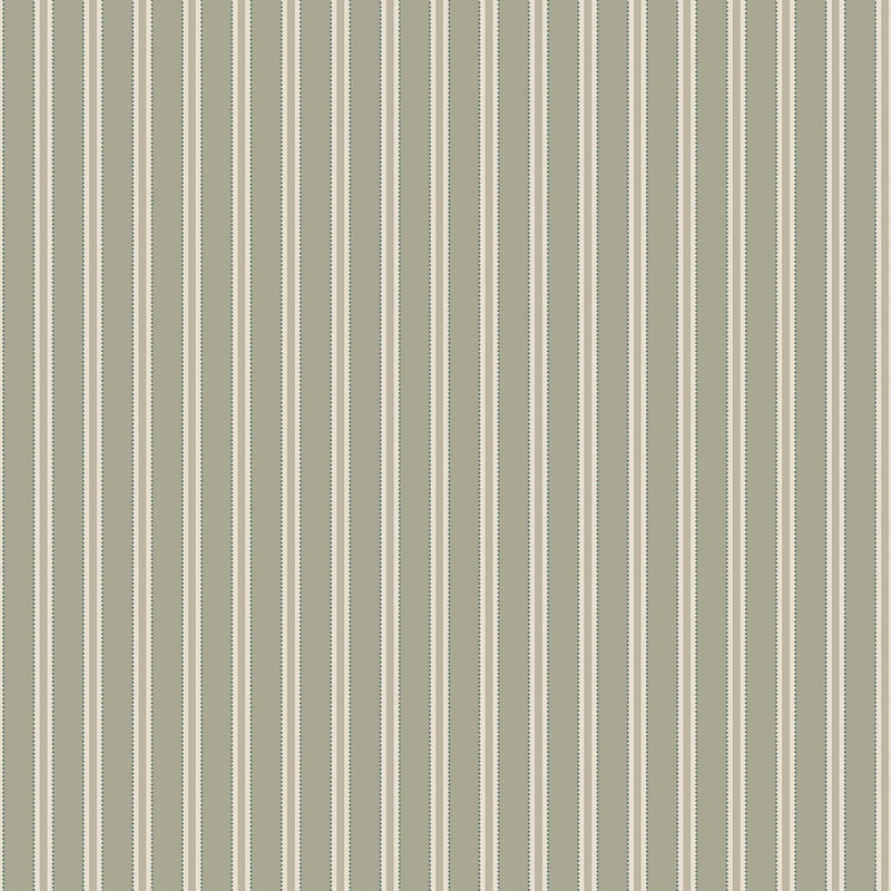 6980 Pärlrand Green and Beige Wallpaper by Boråstapeter