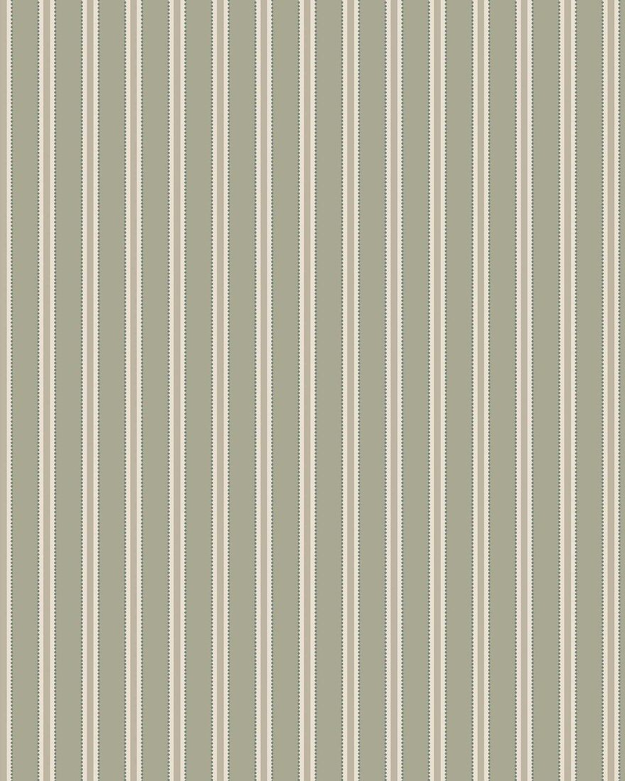 6980 Pärlrand Green and Beige Wallpaper by Boråstapeter