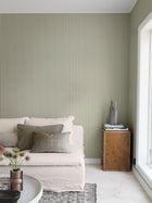 6980 Pärlrand Green and Beige Wallpaper by Boråstapeter