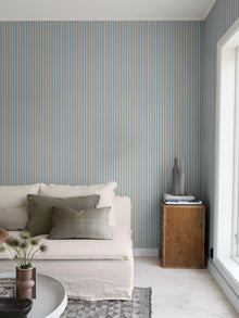 6981 Pärlrand Blue and Beige Wallpaper by Boråstapeter
